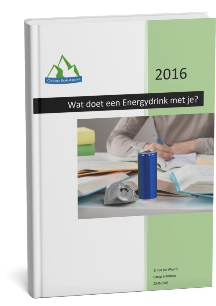 E-book cover van Wat doet een energydrink met je? over de impact van energydrinks op de hersenen, energie en nachtrust.